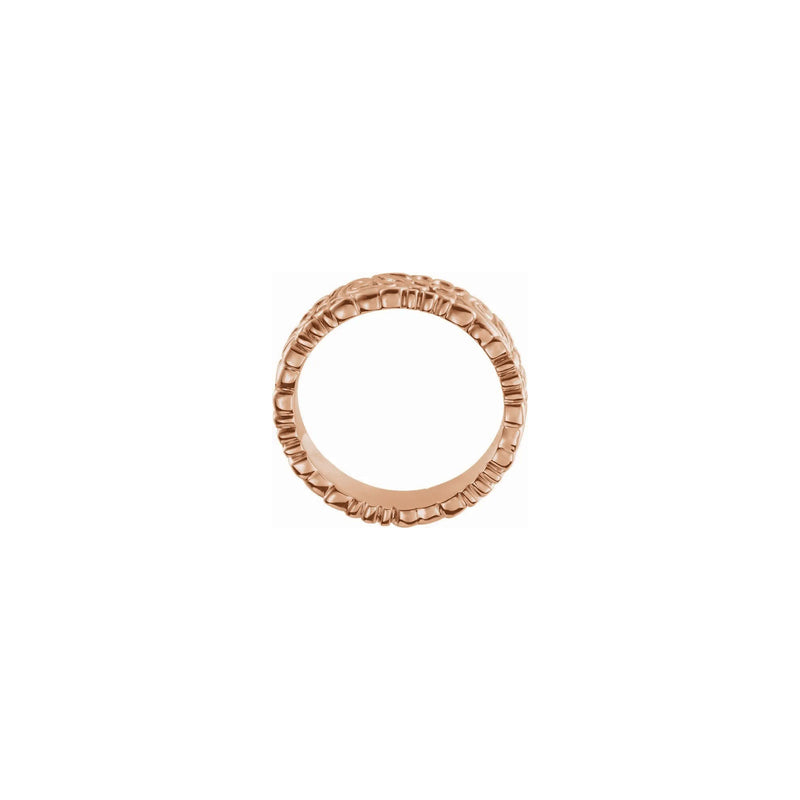 Floral Textured Slim Band rose (14K) setting - Popular Jewelry - New York