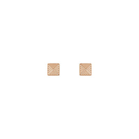 Granulated Pyramid Stud Earrings rose (14K) front - Popular Jewelry - New York