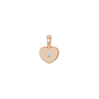 Pendentif solitaire diamant coeur rose (14K) devant - Popular Jewelry - New York