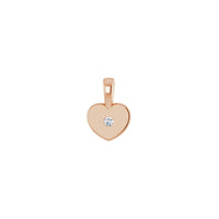 Heart Diamond Solitaire Pendant rose (14K) front - Popular Jewelry - New York