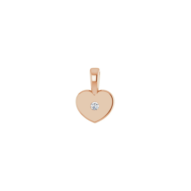 Heart Diamond Solitaire Pendant rose (14K) front - Popular Jewelry - New York
