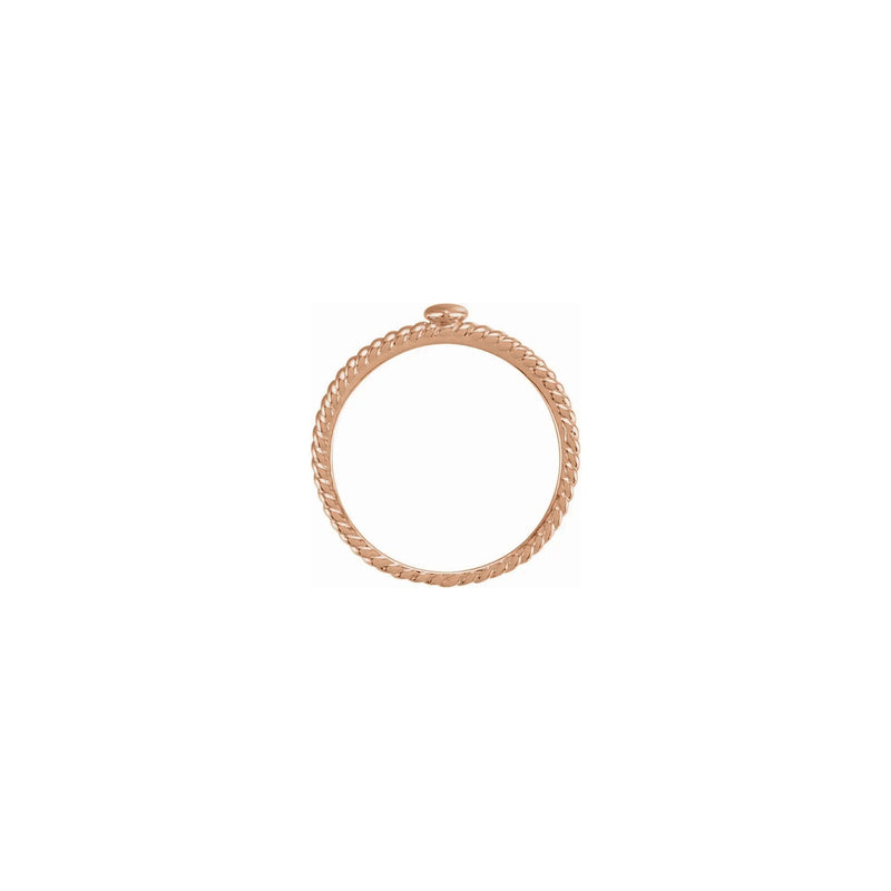 Heart Rope Stackable Ring rose (14K) setting - Popular Jewelry - New York