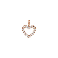 Pendentif Coeur Rond Diamant Contour rose (18K) main - Popular Jewelry - New York