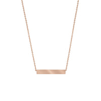Horizontal Engravable Bar Necklace rose (14K) main - Popular Jewelry - ניו יארק