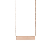 Granda Horizontala Gravurebla Bara Kolĉeno rozo (14K) ĉefa - Popular Jewelry - Novjorko