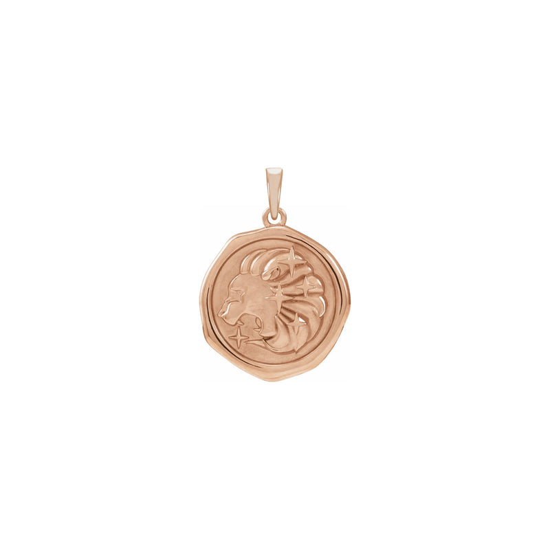 Lion Spirit Animal Pendant rose (14K) front - Popular Jewelry - New York