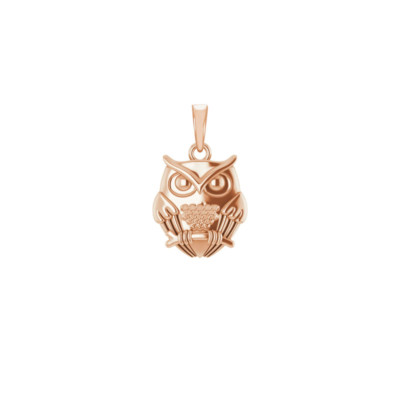 Mini Owl Pendant rose (18K) main - Popular Jewelry - New York