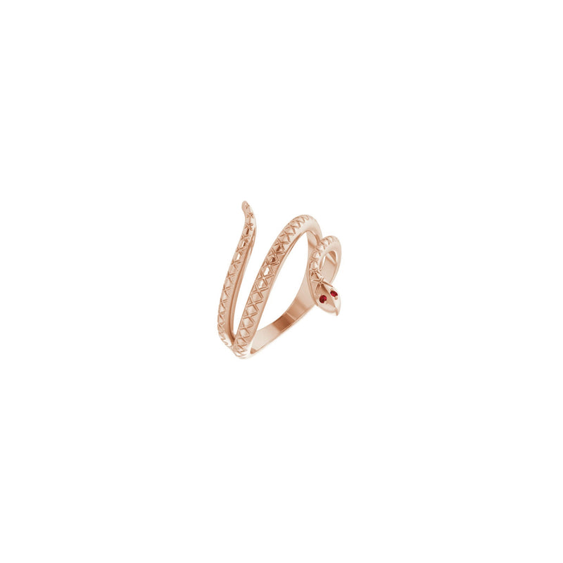 Mozambique Garnet Eye Snake Ring rose (14K) main - Popular Jewelry - New York