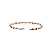 Mozambique Garnet Line Bracelet rose (14K) lock  - Popular Jewelry - New York