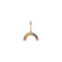 Multi-Gemstone Rainbow Pendant rose (14K) front - Popular Jewelry - New York
