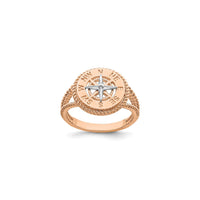 Наутички компас јаже прстен роза (14K) главен - Popular Jewelry - Њујорк