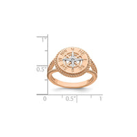 Jūras kompasa virves gredzena rožu (14K) mērogs - Popular Jewelry - Ņujorka