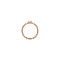 د اوپل ګردي کابوچون سټیک ایبل حلقه ګلاب (14K) اصلي - Popular Jewelry - نیو یارک