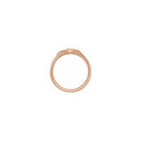 Oval Floral Signet Ring rose (14K) setting - Popular Jewelry - New York