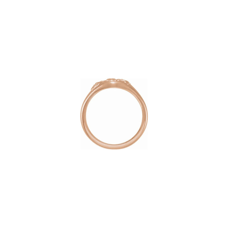 Oval Floral Signet Ring rose (14K) setting - Popular Jewelry - New York