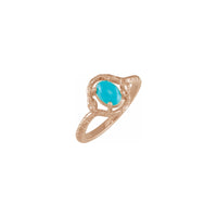 Oval Turquoise Double Snake Ring rose (14K) main - Popular Jewelry - New York