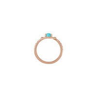 Oval Turquoise Double Snake Ring rose (14K) setting - Popular Jewelry - New York