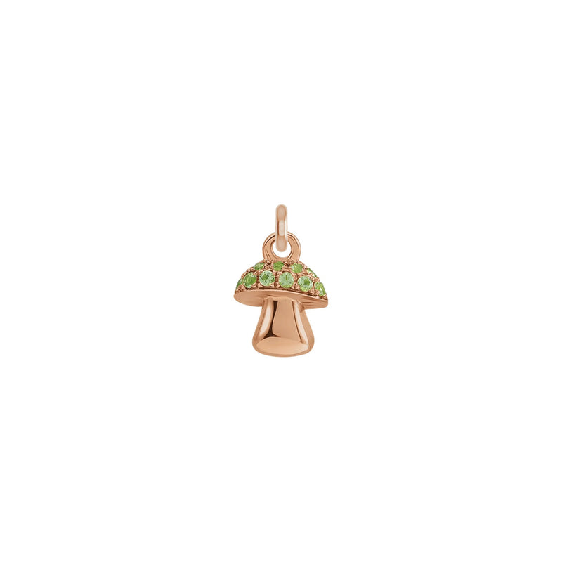 Peridot Mushroom Pendant rose (14K) front - Popular Jewelry - New York