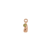 Peridot Mushroom Pendant rose (14K) side - Popular Jewelry - Novjorko