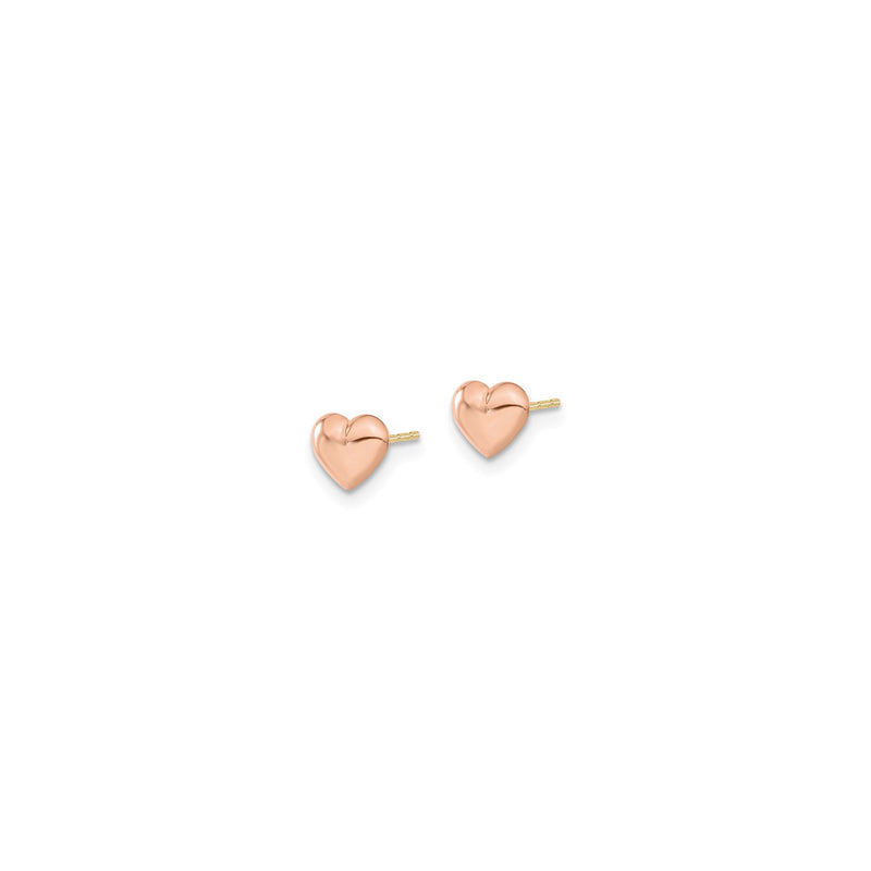 Pink Puffy Heart Post Earrings (14K) side - Popular Jewelry - New York