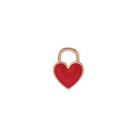 Red Heart Enameled Pendant rose (14K) front - Popular Jewelry - New York