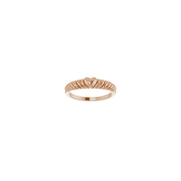 Rope Heart Dome Ring Rose (14K) að framan - Popular Jewelry - Nýja Jórvík