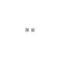 Round Diamond Solitaire (0.20 CTW) Friction Back Stud Earrings rosas (14K) atubangan - Popular Jewelry - New York