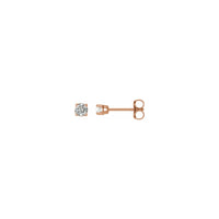 Kerek gyémánt pasziánsz (0.20 CTW) súrlódó hátsó fülbevaló rózsa (14K) fő - Popular Jewelry - New York