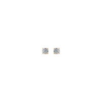 ክብ አልማዝ Solitaire (1/2 ሲቲደብሊው) የግጭት ጀርባ ጉትቻ ተነሳ (14 ኪ) ፊት - Popular Jewelry - ኒው ዮርክ