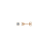 Apaļš dimanta pasjanss (1/2 CTW) Friction Back Stud Auskari roze (14K) galvenais - Popular Jewelry - Ņujorka