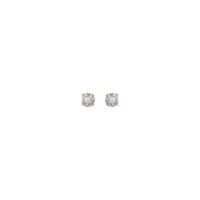 Round Diamond Solitaire (3/4 CTW) Friction Back Stud Earrings rose (14K) front - Popular Jewelry - New York