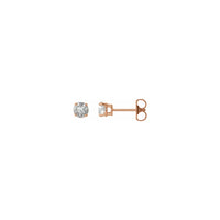 Kerek gyémánt pasziánsz (3/4 CTW) súrlódó hátsó fülbevaló rózsa (14K) fő - Popular Jewelry - New York