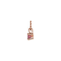 圆形粉色尖晶石单石项链玫瑰（14K）侧 - Popular Jewelry  - 纽约