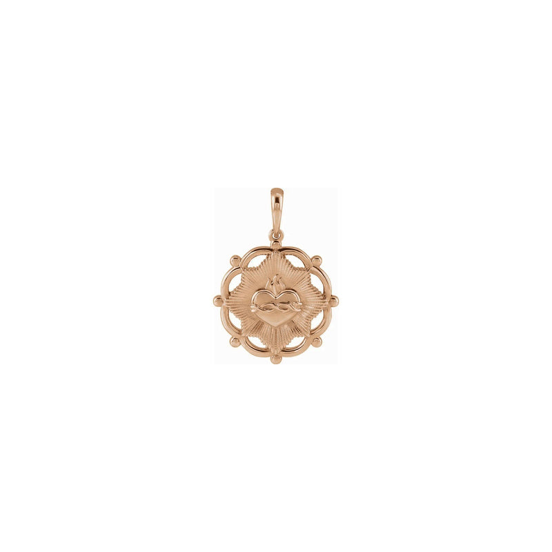 Sacred Heart Pendant rose (14K) front - Popular Jewelry - New York