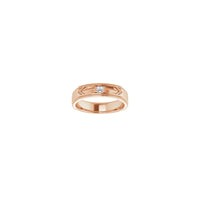 Kvadratni dijamantski geometrijski Milgrain prsten ruža (14K) sprijeda - Popular Jewelry - Njujork