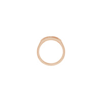 Četvrtasti dijamantni geometrijski Milgrain prsten s ružom (14K) - Popular Jewelry - New York