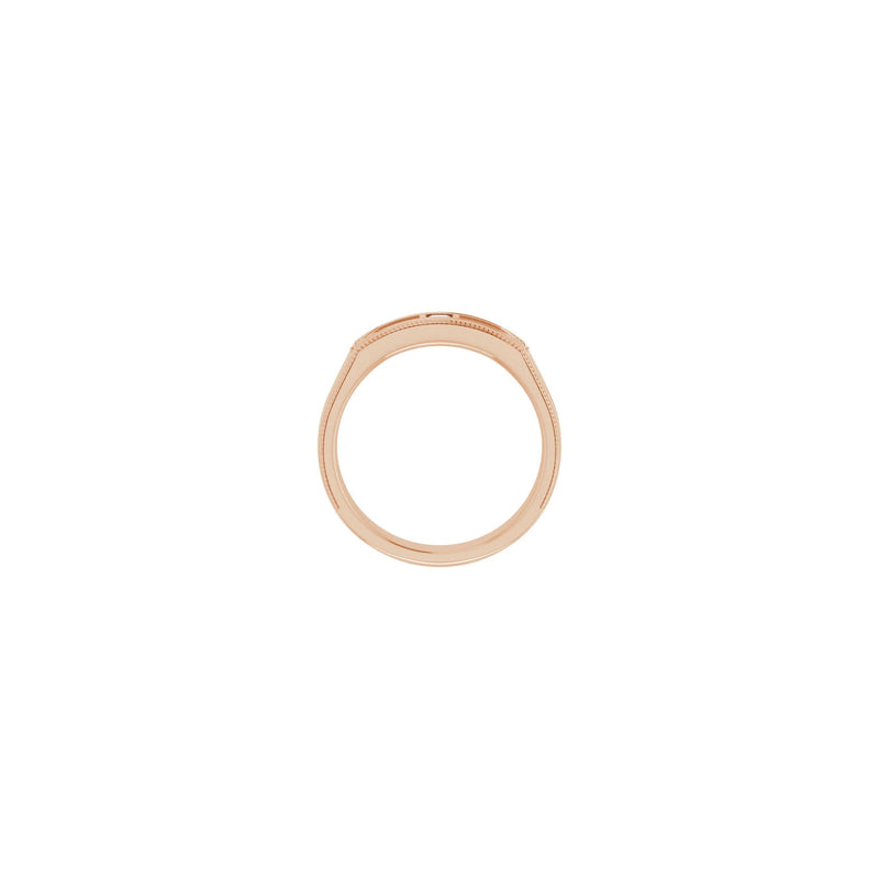 Square Diamond Geometric Milgrain Ring rose (14K) setting - Popular Jewelry - New York