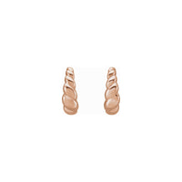 Tapered Rope Dome Hoop Earrings rose  (14K) front - Popular Jewelry - Niu Yoki