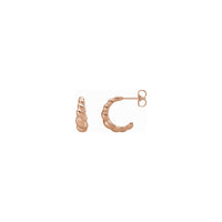 Tapered Rope Dome Hoop Earrings rose  (14K) main - Popular Jewelry - New York