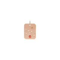 Taurus Fire Opal and Diamond Zodiac Constellation Pendant rose (14K) front - Popular Jewelry - New York