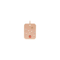 Taurus Fire Opal and Diamond Zodiac Constellation Pendant rose (14K) front - Popular Jewelry - Novjorko