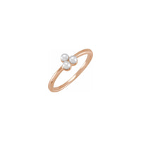Trinity Cluster Pearl Ring nitsangana (14K) lehibe - Popular Jewelry - New York