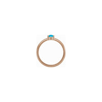 Różany pierścionek do układania w stosy z turkusowym kaboszonem (14K) - Popular Jewelry - Nowy Jork