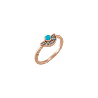Turquoise and Aquamarine Fan Ring rose (14K) main - Popular Jewelry - New York