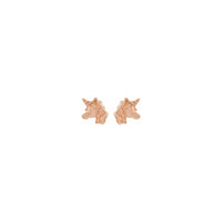 Unicorn Head Stud Earrings rose (14K) front - Popular Jewelry - New York
