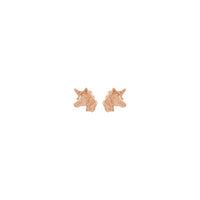 Unicorn Head Stud Earrings rose (14K) front - Popular Jewelry - New York