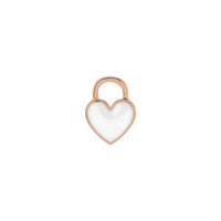 White Heart Enameled Pendant rose (14K) front - Popular Jewelry - Nova York