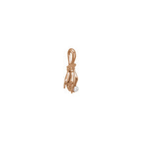 White Pearl Buddha Hand Pendant rose (14K) front - Popular Jewelry - New York