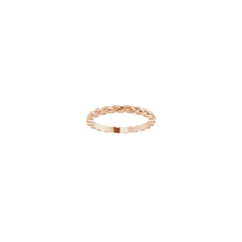 Woven Band rose (14k) front - Popular Jewelry - New York