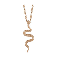 Zig Zag Grooved Snake Pendant (Rose 14K) preview - Popular Jewelry - New York
